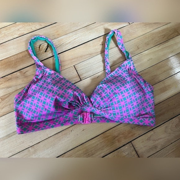 Boden pink and green patterned bikini top - Picture 1 of 4